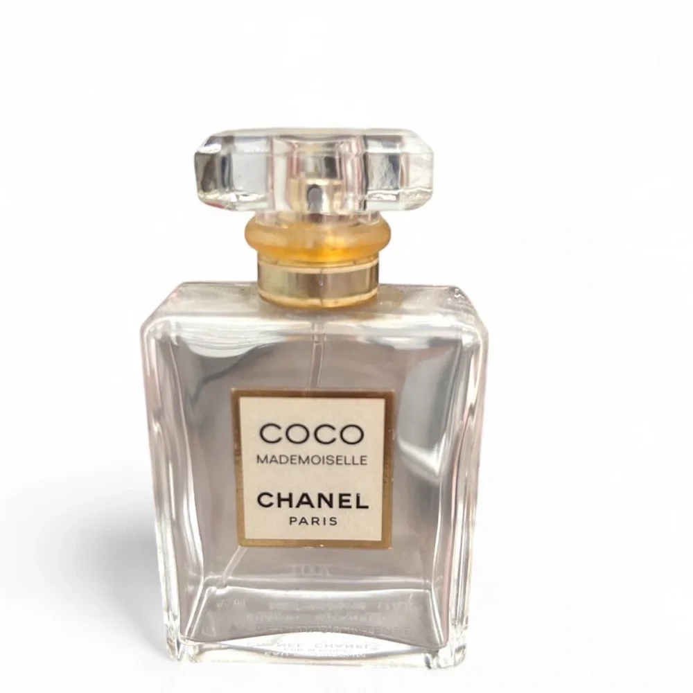 CHANEL Coco Mademoiselle Empty Fragrance Bottle Gold and Clear Design